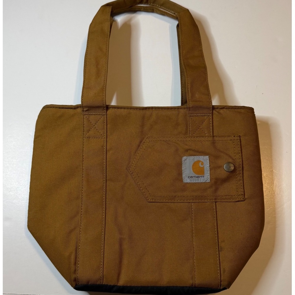 Carhartt Insulated Lunch Tote Bag Brown Heavy Duty Canvas 600D